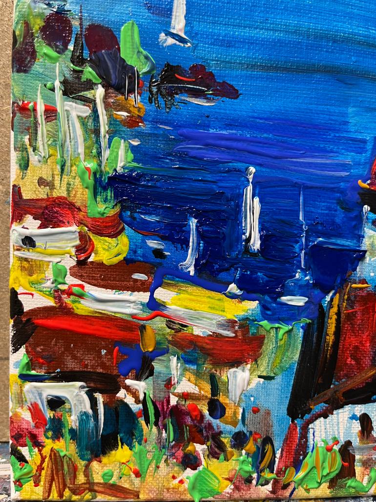 Original Abstract Seascape Painting by Altin Furxhi