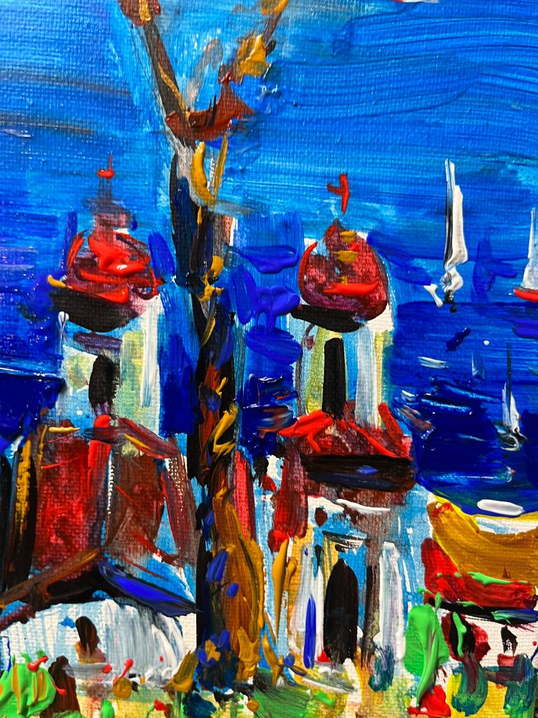 Original Abstract Seascape Painting by Altin Furxhi