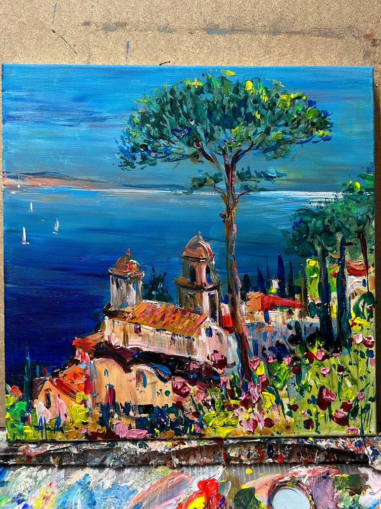 Original Abstract Seascape Painting by Altin Furxhi