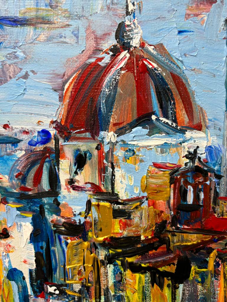 Original Abstract Cities Painting by Altin Furxhi