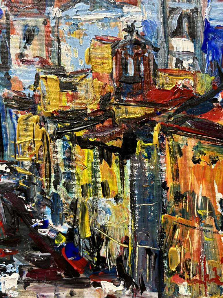 Original Abstract Cities Painting by Altin Furxhi