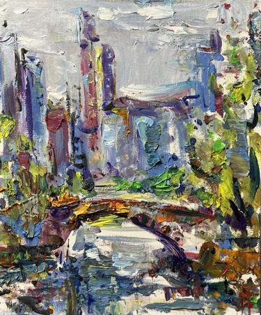 Original Abstract Cities Paintings by Altin Furxhi