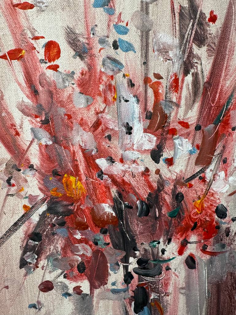 Original Abstract Floral Painting by Altin Furxhi