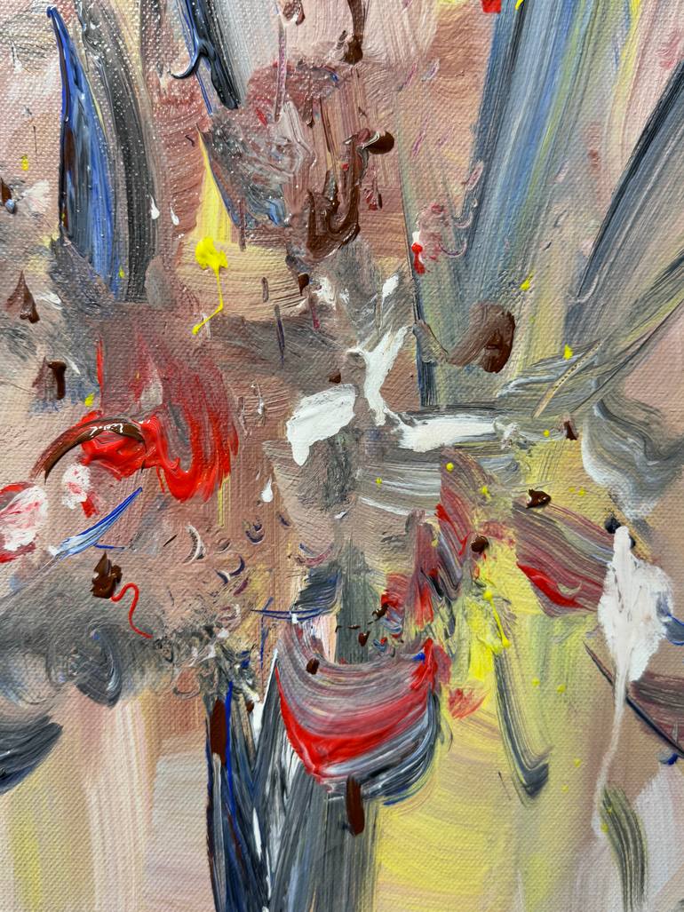 Original Abstract Floral Painting by Altin Furxhi