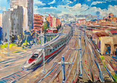 Print of Train Paintings by Altin Furxhi