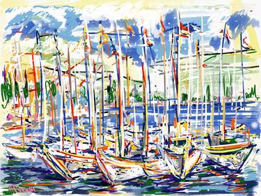 Print of Boat Paintings by Altin Furxhi