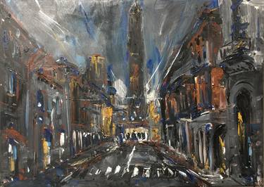 Original Expressionism Cities Paintings by Altin Furxhi