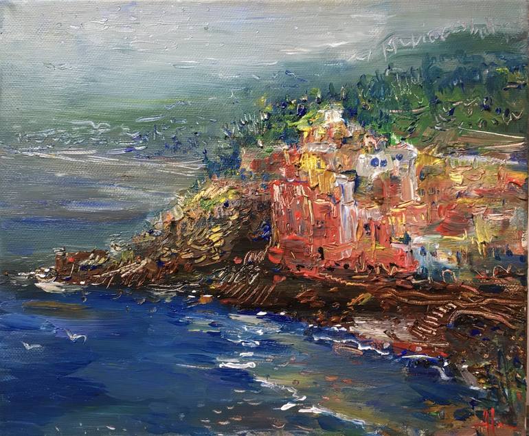 Riomaggiore Cinque Terre Painting by Altin Furxhi