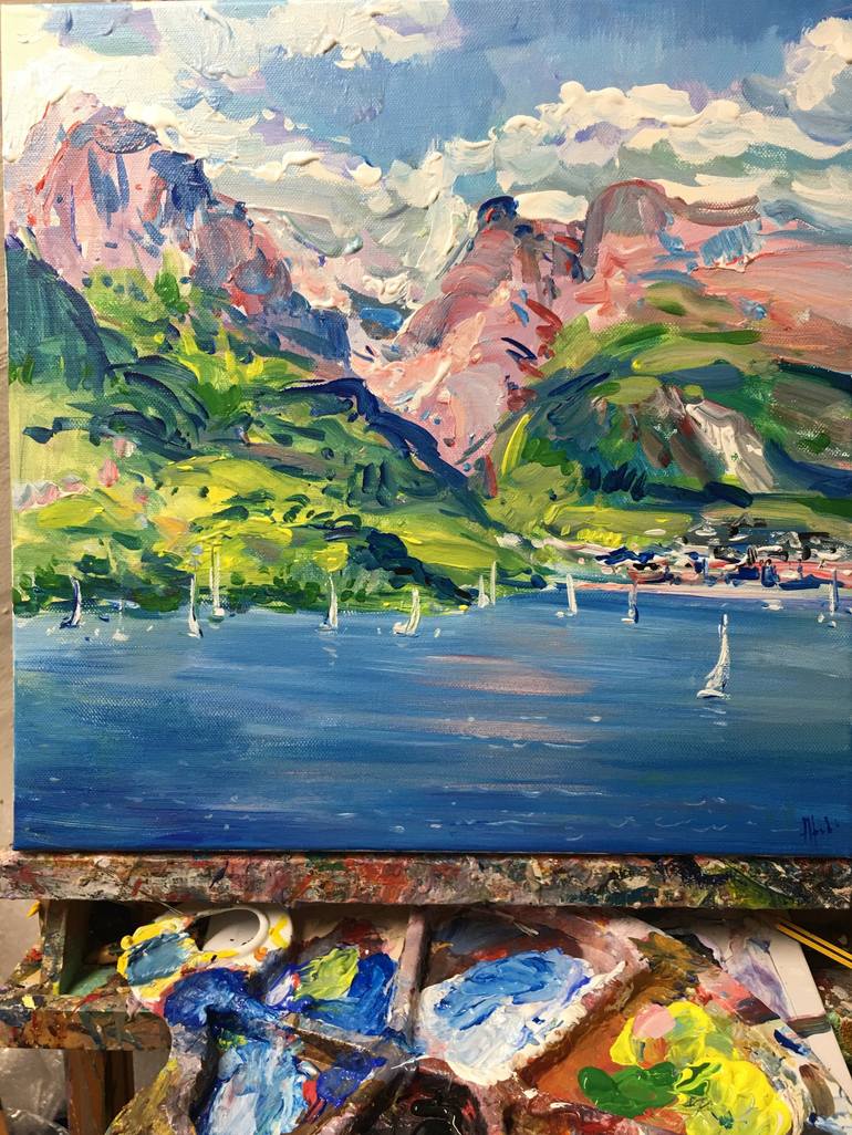 Original Impressionism Landscape Painting by Altin Furxhi