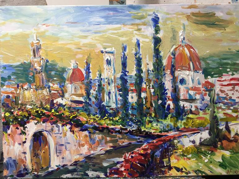 Original Cities Painting by Altin Furxhi