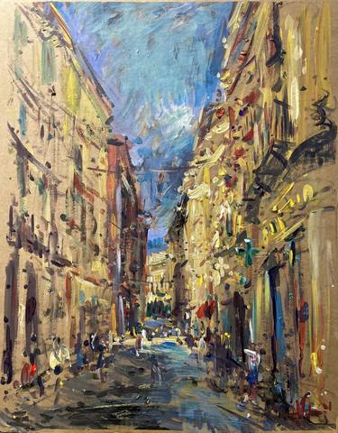 Print of Figurative Cities Paintings by Altin Furxhi