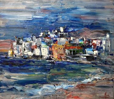 Original Abstract Expressionism Seascape Paintings by Altin Furxhi
