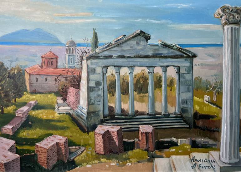 APOLLONIA, FIER ALBANIA . PAINTING 70x50cm - Print