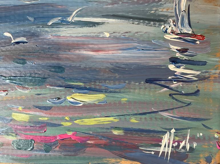 Original Expressionism Seascape Painting by Altin Furxhi