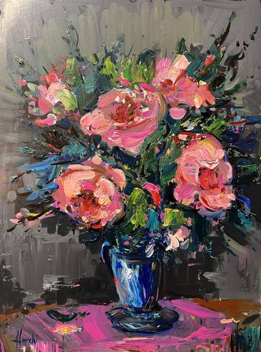 Print of Abstract Expressionism Floral Paintings by Altin Furxhi