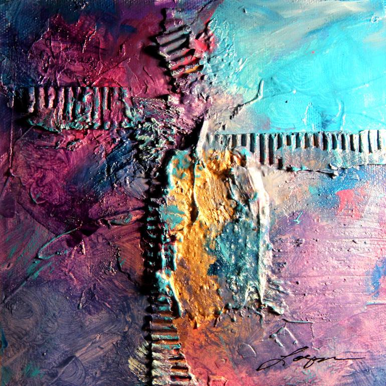 Purple Haze - selling Gold & Purple Original Abstract Acrylic Painting 12