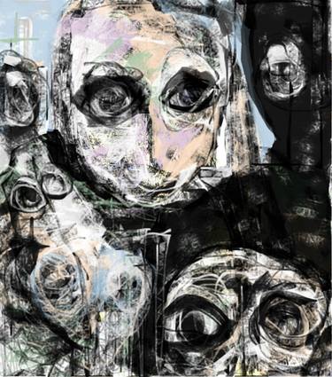 Original Expressionism People Mixed Media by Ruth Clotworthy