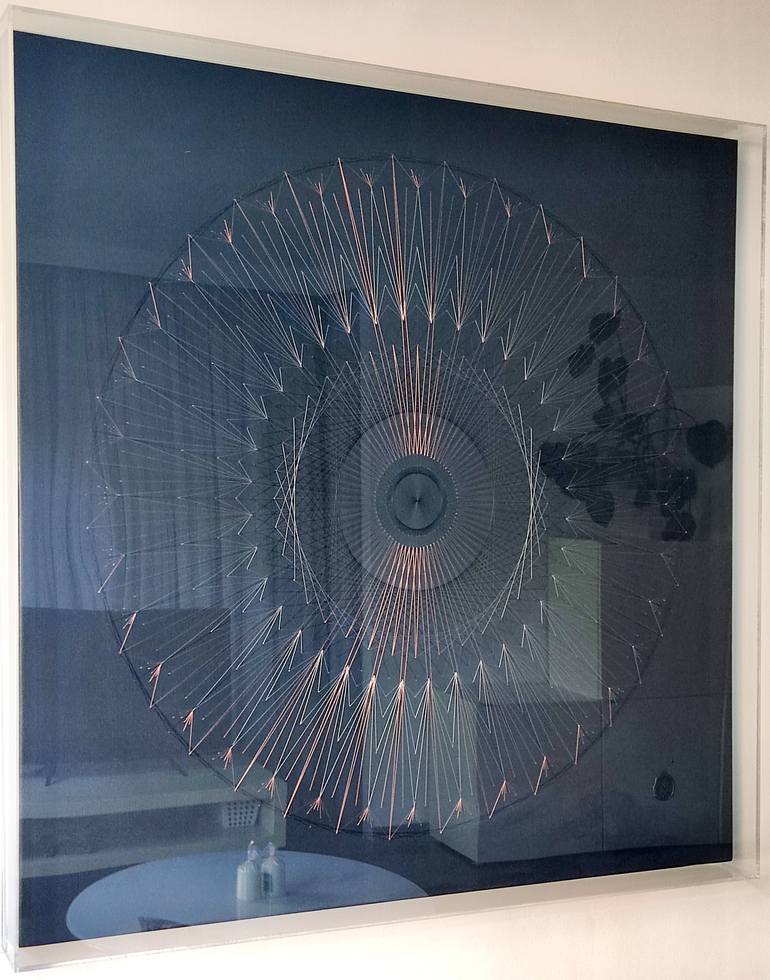 Original Abstract Geometric Mixed Media by Julio Campos