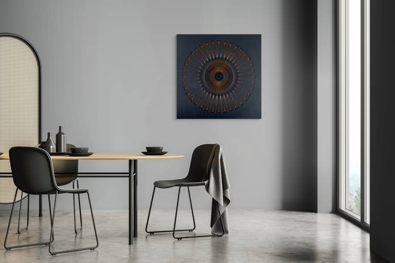 Original Abstract Geometric Mixed Media by Julio Campos