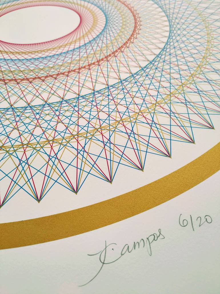 Original Modernism Geometric Mixed Media by Julio Campos