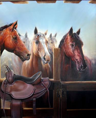 Original Realism Horse Paintings by Rukiye Garip