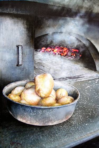 Original Realism Food Paintings by Rukiye Garip