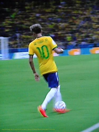 Image of an Image, 2014 Football World Cup, Brazil - Mexico 0-0, Neymar Dancing with the Ball thumb