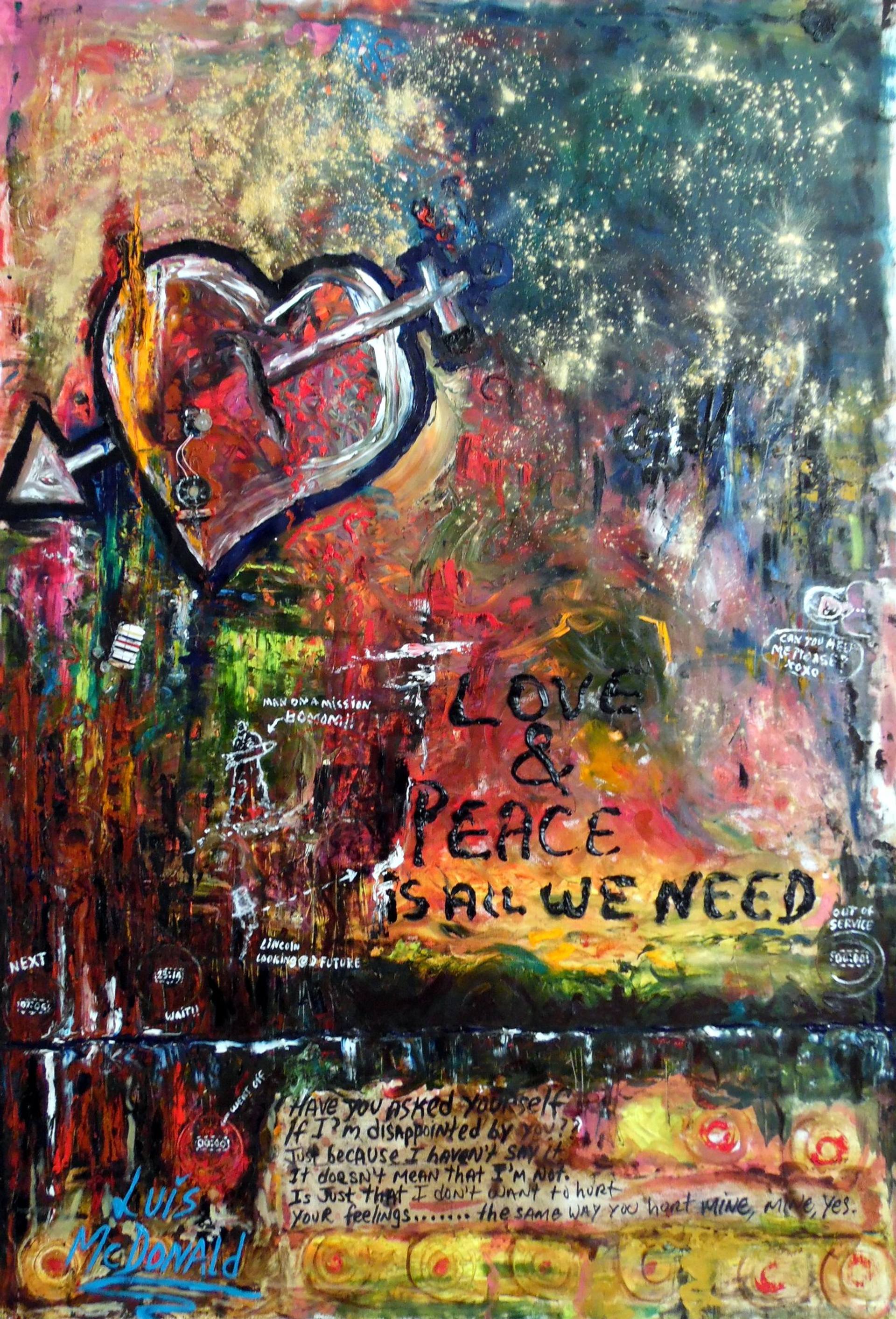 油彩画　8号　Love and peace Peace Sign Print Peace and Love Print 8x10 Peace Sign