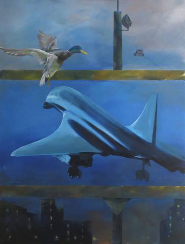 Print of Airplane Paintings by Marina Shkarupa