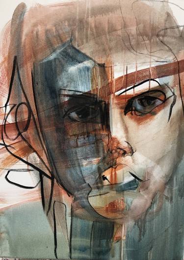 Original Abstract Expressionism Portrait Paintings by Conny Verellen