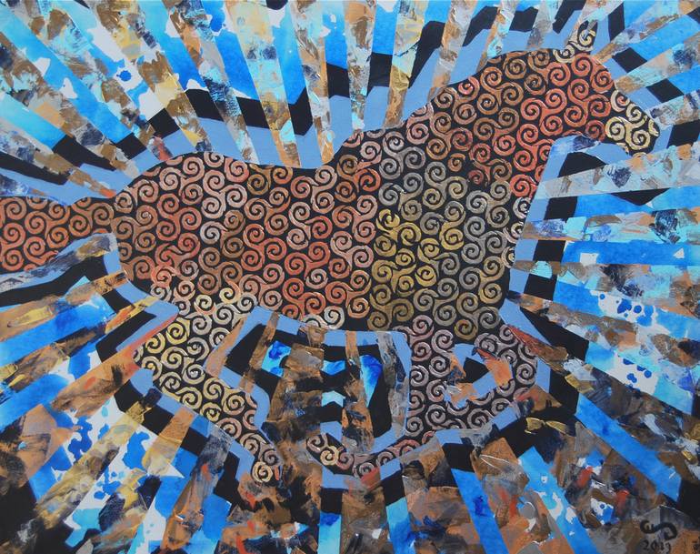 Original Abstract Painting by Emilia Gasienica-setlak | Abstract Art on Canvas | Running Horse