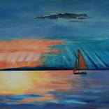 A boat at sunset by Emilia Gąsienica-Setlak