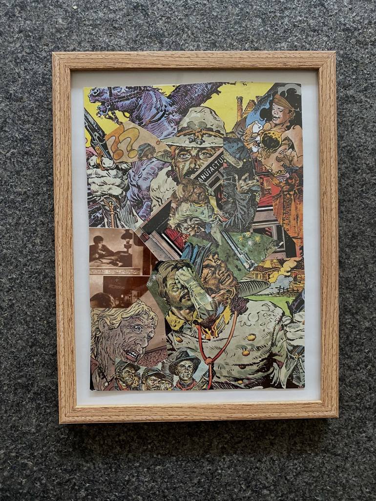 Original Dada Abstract Collage by Preben Saxild