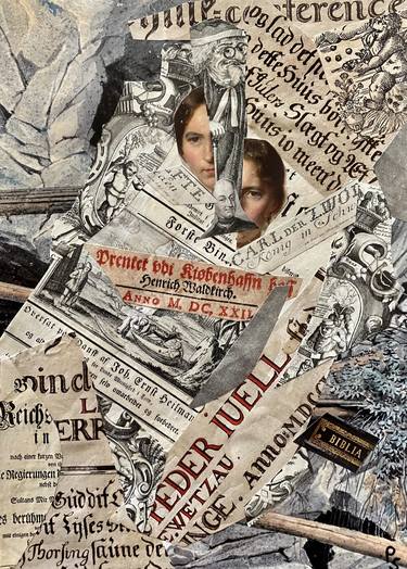 Original Dada Abstract Collage by Preben Saxild