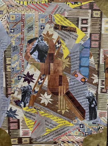 Original Dada Abstract Collage by Preben Saxild