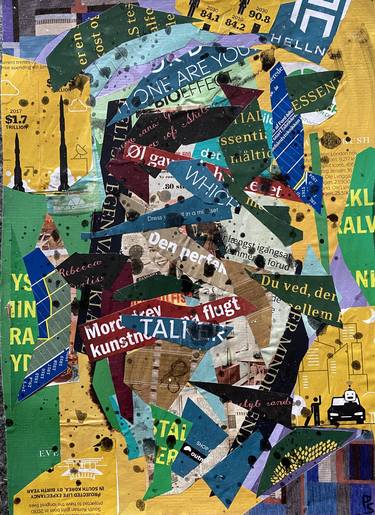 Original Abstract Collage by Preben Saxild