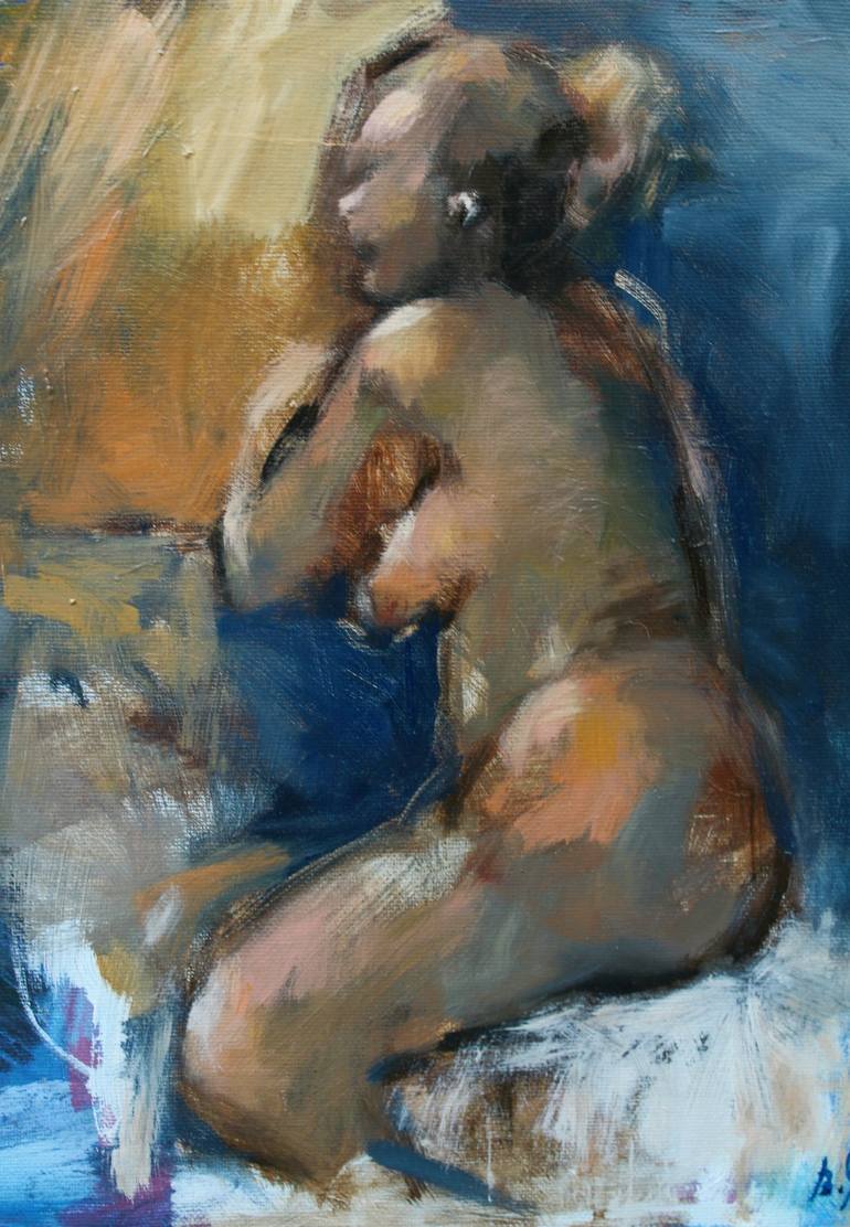 Original Expressionism Nude Painting by Vladislava Colic