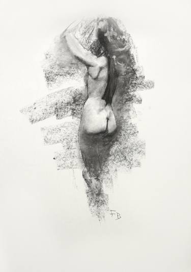 Original Nude Drawing by Fabrice Bourrelly