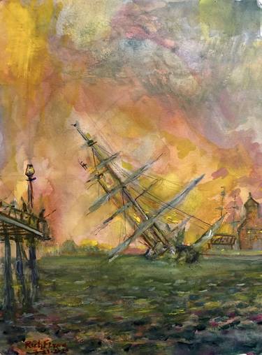 Original Ship Painting by RICH FLYNN
