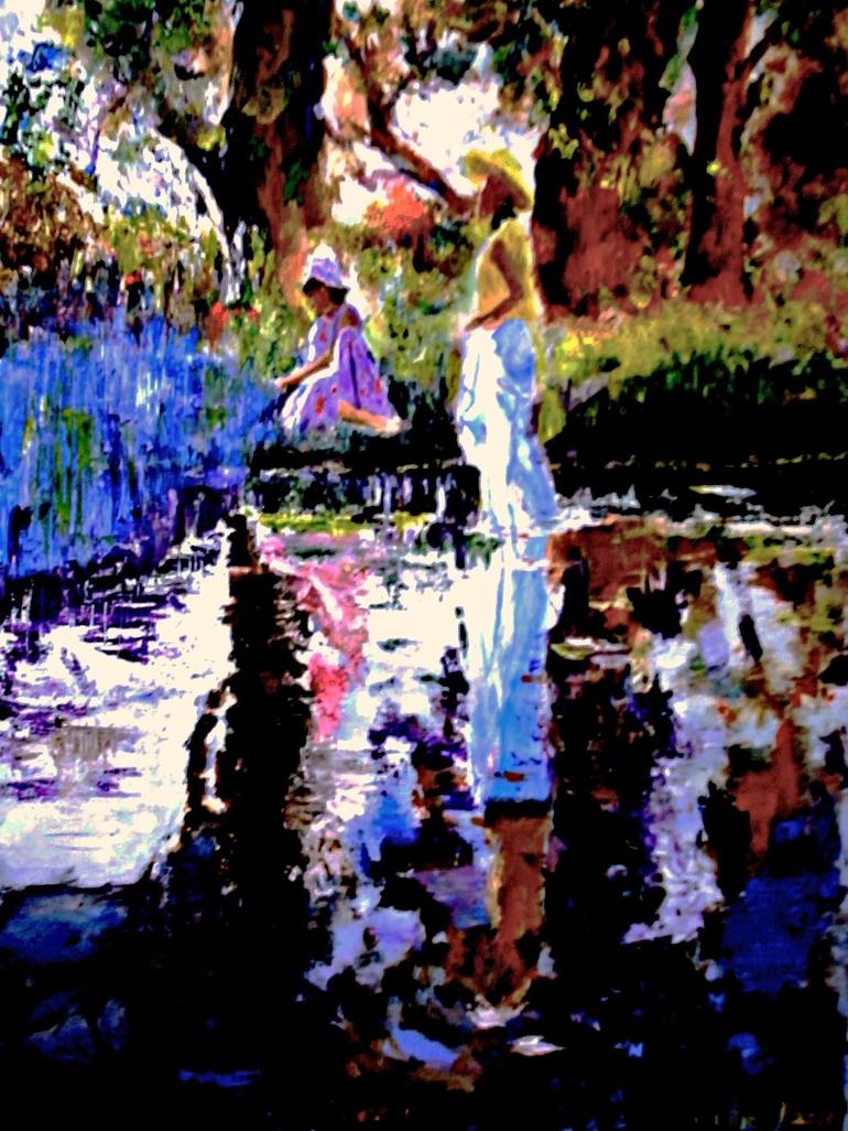 Original Impressionism People Painting by Clement Tsang