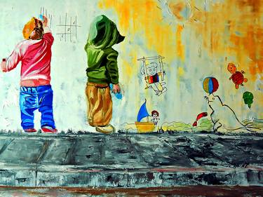 O-Children on Wall Painting thumb