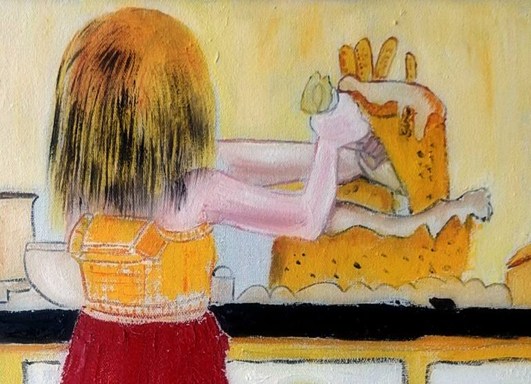 Original Surrealism Children Painting by Clement Tsang