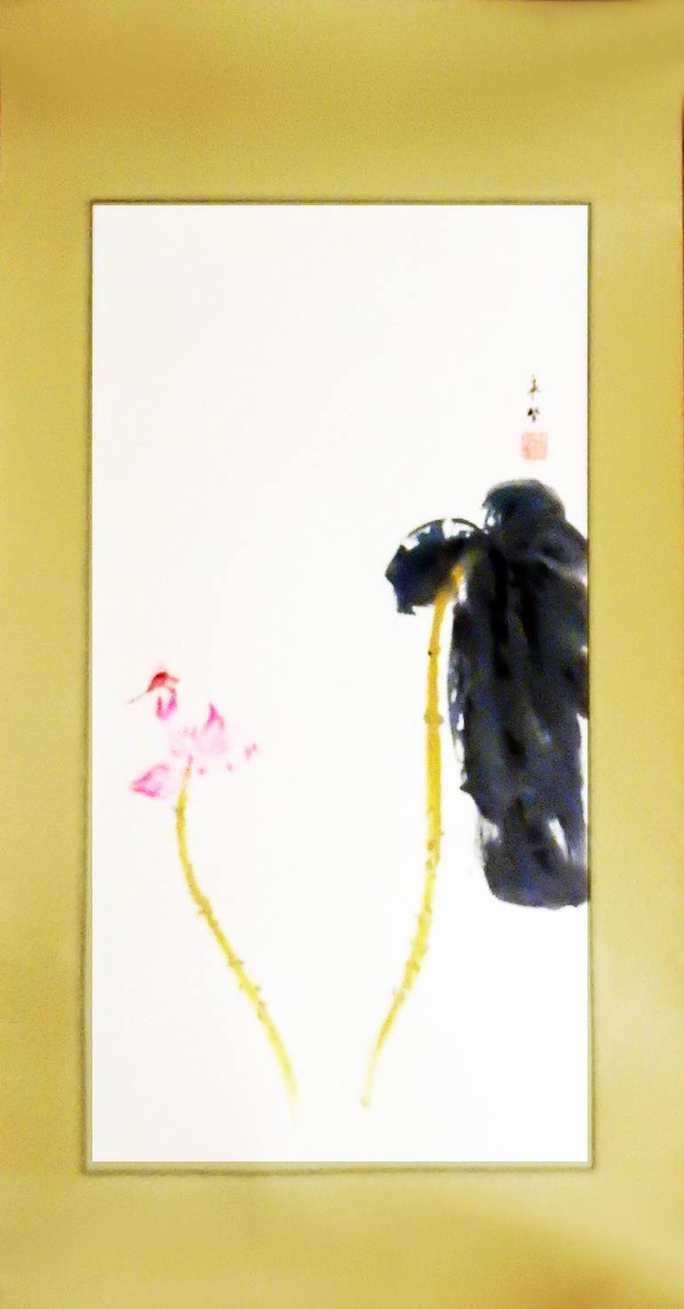 Original Modern Floral Painting by Clement Tsang