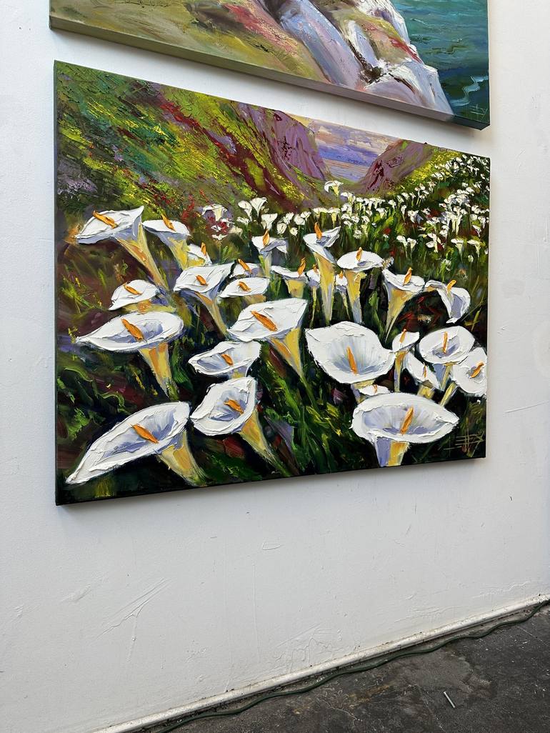 Original Contemporary Floral Painting by Lisa Elley