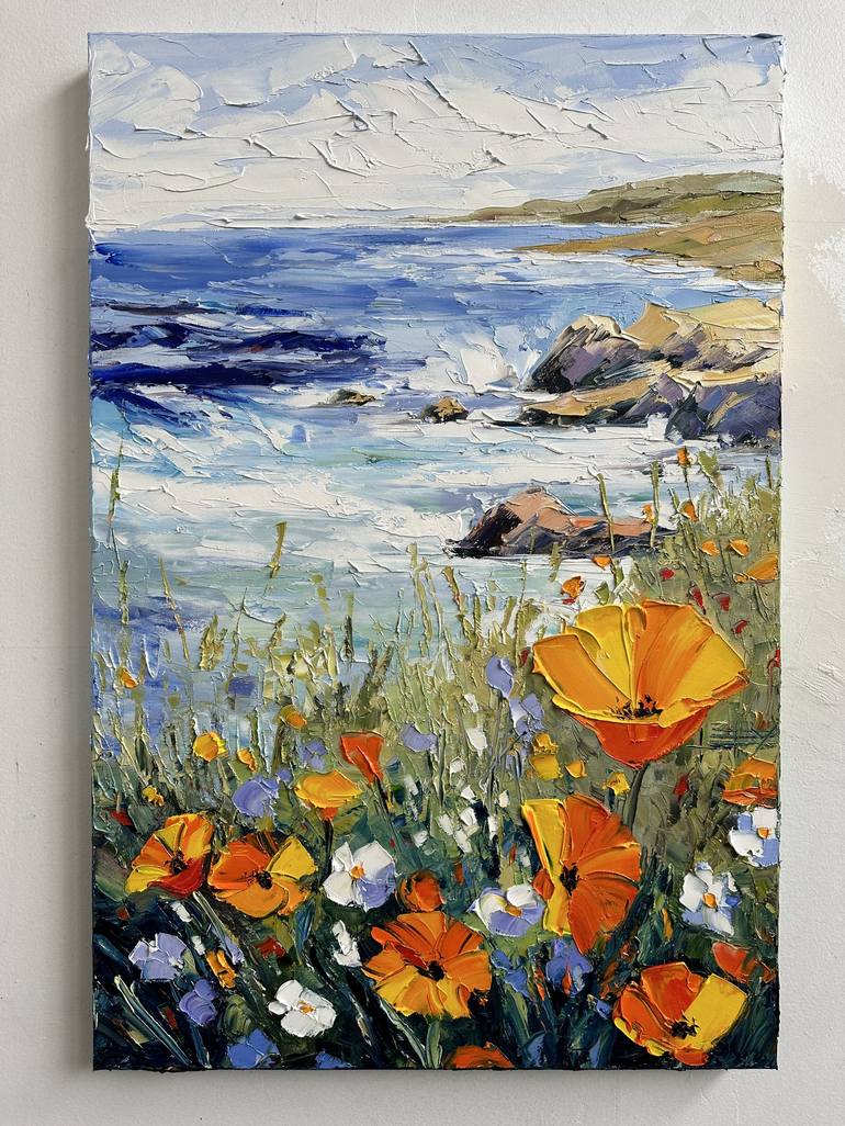 Original Contemporary Beach Painting by Lisa Elley