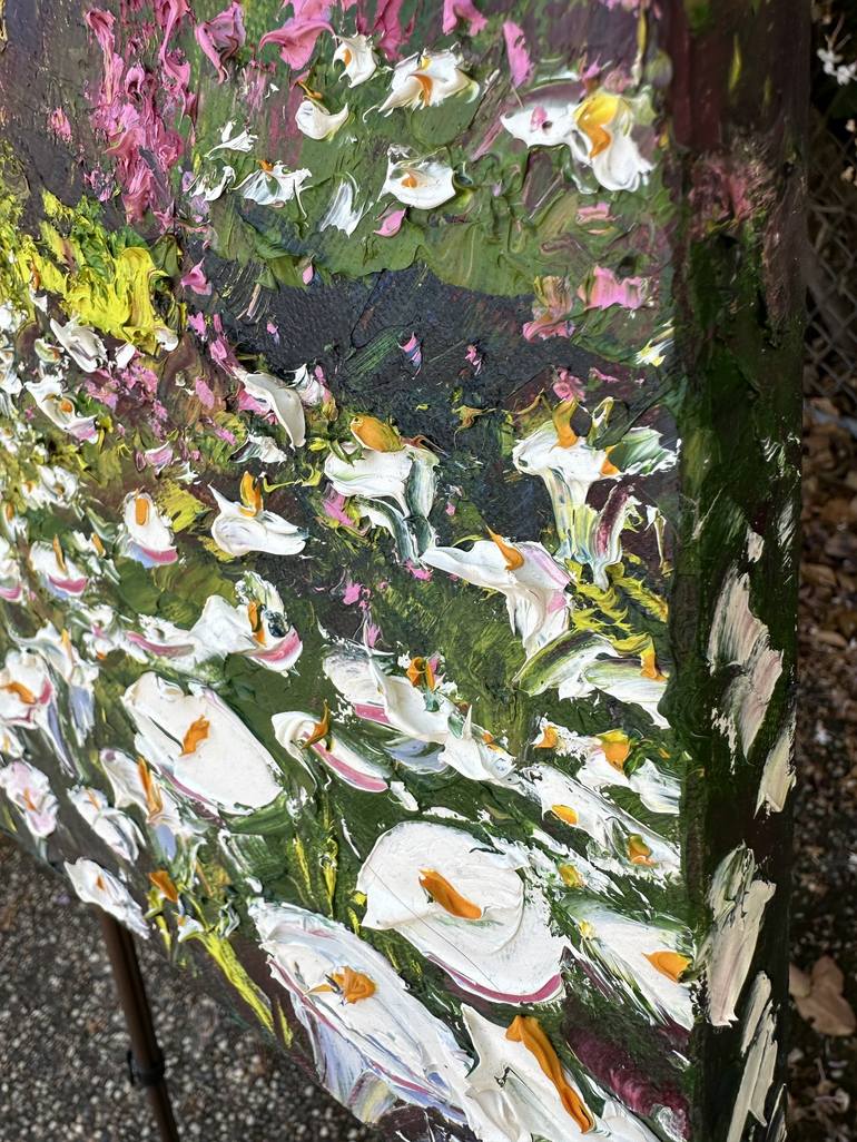 Original Color Field Painting Floral Painting by Lisa Elley
