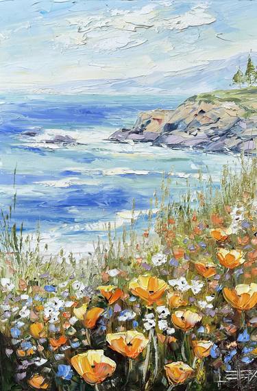 Original Abstract Beach Paintings by Lisa Elley