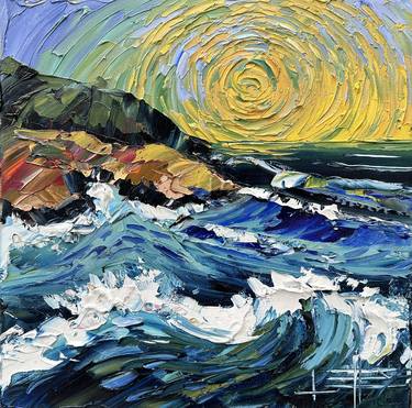 Original Expressionism Beach Paintings by Lisa Elley