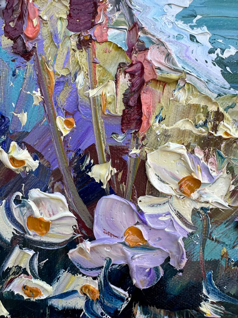 Original Abstract Beach Painting by Lisa Elley