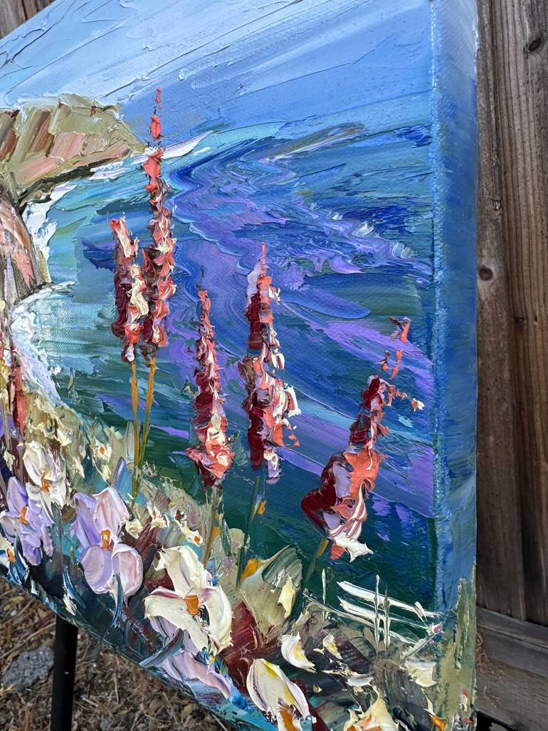 Original Abstract Beach Painting by Lisa Elley
